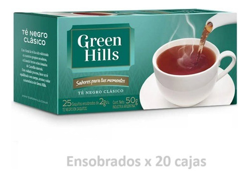 Pack Té Green Hills 25 Saquitos Ensob. X 20 Cajas- Dh Tienda