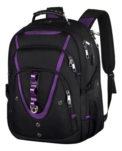 Mochila De Viaje De 18.4 Pulgadas Para Hombres Y Mujeres, 55-60l Extragrande Para Portátil Rfid Antirrobo, Aprobada Por La Tsa, Resistente Al Agua, Universidad, Escuela, Resistente, Con Puerto De