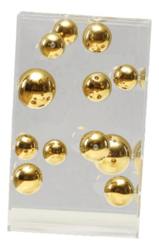Capa De Acrílico Transparente Bola 16cm X 16cm X 26cm Ouro