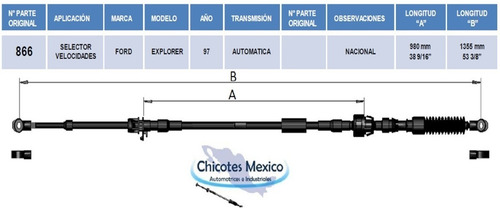 Chicote Ford Explorer Transmisión Automática Selector