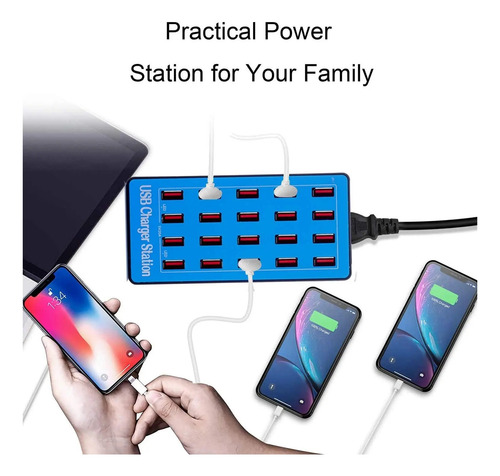 100w 20a Multi 20 Puertos Estación De Carga Usb Carga