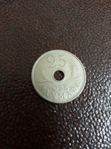 Moneda Dinamarca 25 Ore Año 1967 Frederik Ix