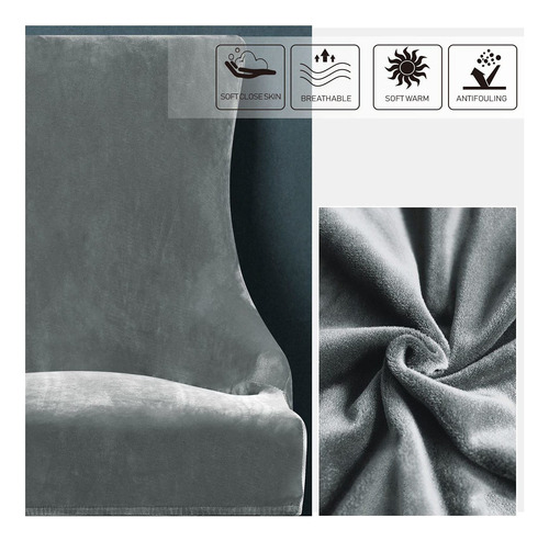 Funda Protectora De Terciopelo Elástico Para Silla Con...