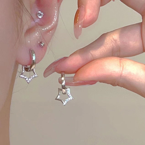 Pendientes Colgantes Con Forma De Estrella De Cristal Para M