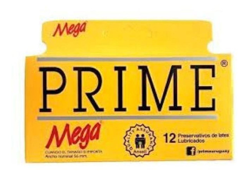 Preservativos Prime X 12 Un  Mega Amarillo