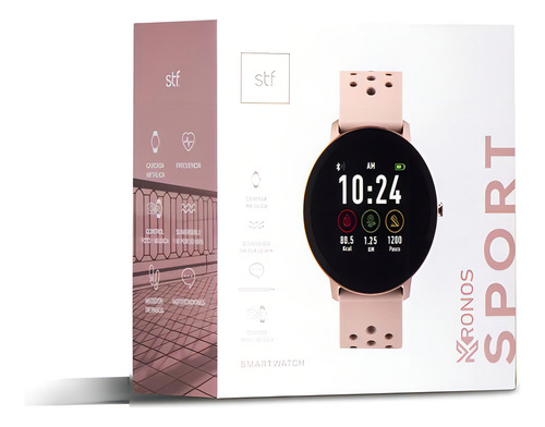 Smartwatch / Reloj Inteligente Sft Kronos Sport Rosa: Bsg Color de la caja Rosa Color de la correa Rosa