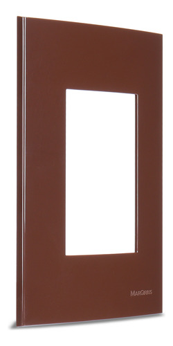 Placa 4x2 3 Postos Marrom Margirius Sleek