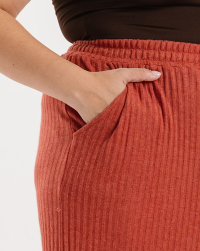 Pantalon Palazzo Mujer Lanilla Tiro Alto Moda Talles Grandes