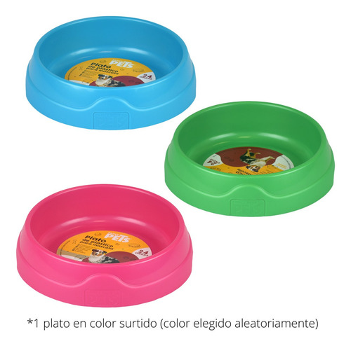 Plato De Plastico 24oz Plato Para Perro Color 1 Pz