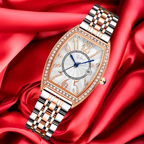 Reloj Acero Inoxidable Mujer Brillantes Numeros Grandes Cx
