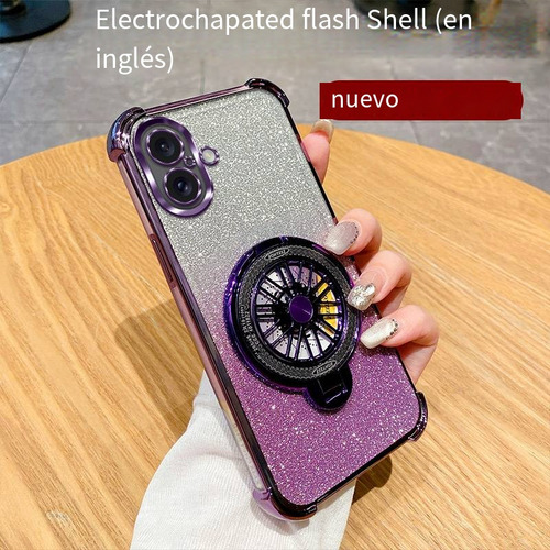 Funda Para Teléfono Oppo A5s/a12/a8, Con Soporte Magnético, Purpurina, Funda A Prueba De Golpes