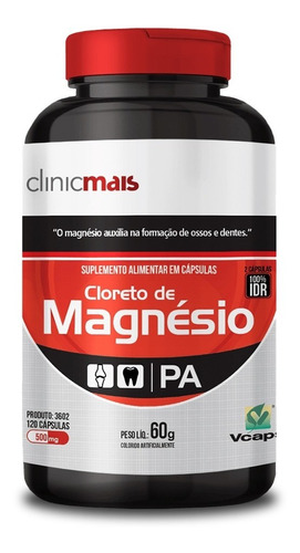 Cloreto De Magnésio 500mg Clinic Mais 120 Cápsulas