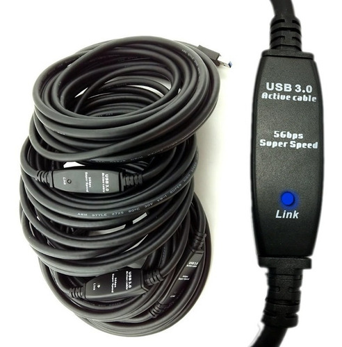 Imagem 2 de 7 de Extensão Usb 3.0 Ativa De 25 Metros C/fonte Bivolt Win Cabos