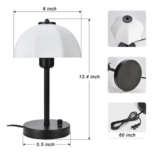 Lámpara De Mesa Para Dormitorio, Lámpara De Noche Regulable