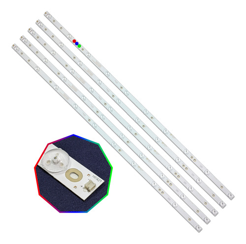 Kit Leds Vizio 43ouh6101 (5tiras 10led) - Aluminio, Nuevo.