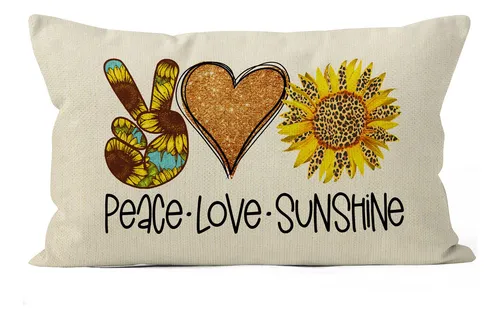 Yueshare Funda De Almohada Rstica De Lino Con Girasoles De V
