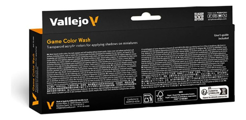 Vallejo - Set De Lavado De Color Para Juegos | 8 Botellas