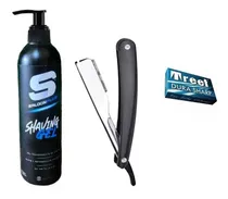 Comprar Navaja De Afeitar + Filos + Gel Para Afeitar Barber Barberia