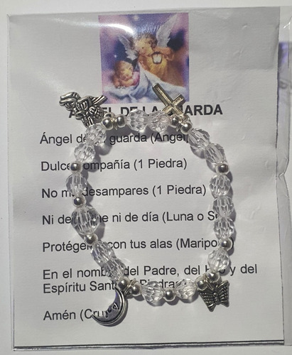 Pack 50 Pulsera Del Ángel De La Guarda Niños, Hecha A Mano