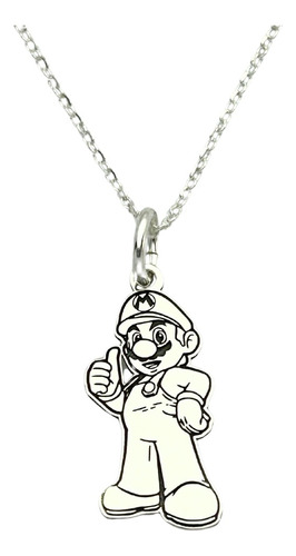 Dije Mario Con Cadena Collar Mario Bros Sw925