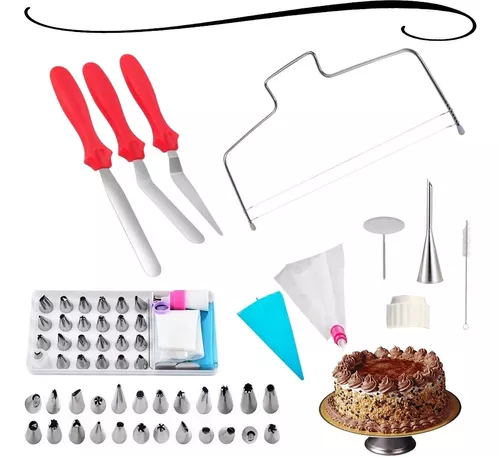 Kit Confeiteiro Profissional Completo Nivelador De Bolos Sacos E Bicos De  Confeitar 36 Peças - Meu Canto Shop