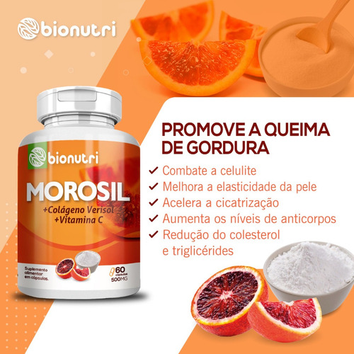 Kit 4 Morosil + Colágeno Verisol + Vitamina C 120 Cápsulas Sabor Sem Sabor