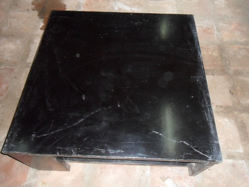 Mesa De Centro Redonda O Cuadrada Negra Retocar Hogar Mueble