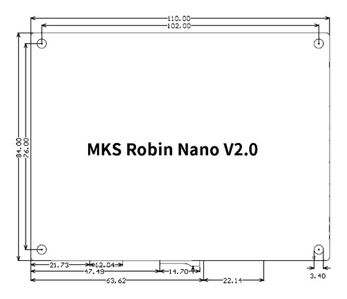Controladora Silenciosa 32 Bits Mks Robin Nano V2 + Tmc2209