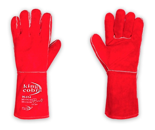 Guante De Soldador Color Rojo Hilo Kevlar Derma Facturado