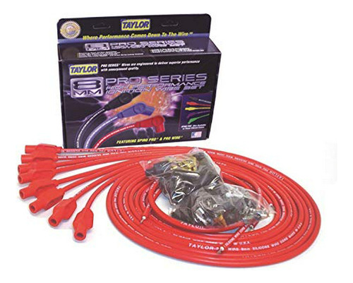 Cables De Bujía - Taylor Cable 70254 Red Universal Fit 8mm T