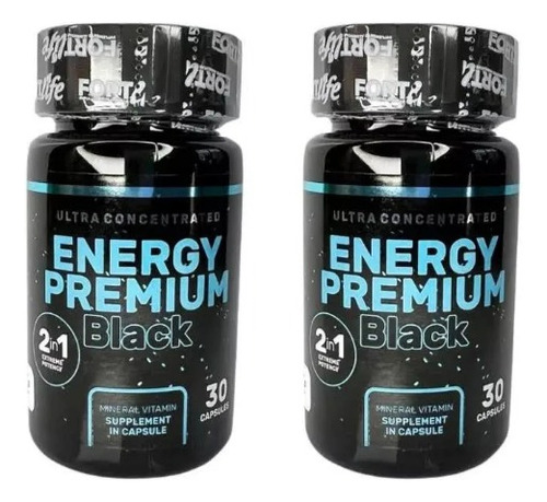 02 Energy Premium Black Suplemento Emagrecedor Original 