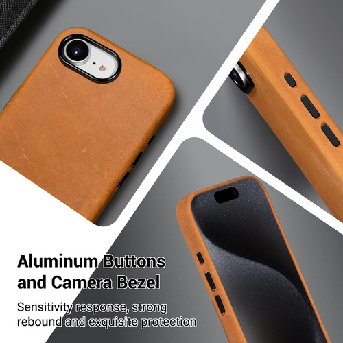 Capa De Couro Belemay Compatível Com iPhone 16e Com Magsafe