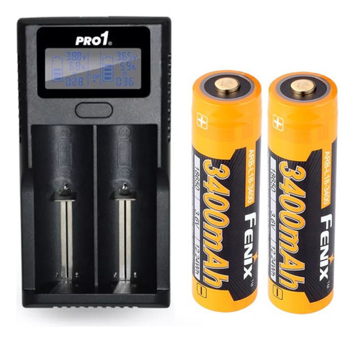 Cargador Efest Mega Usb + Baterias 18650 Fenix 3400mah X2u,