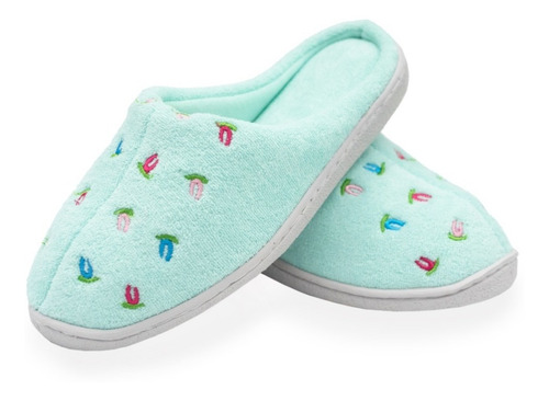 Imagen 3 de 4 de Pantuflas Mujer, Suela Antideslizante Azul Oscuro