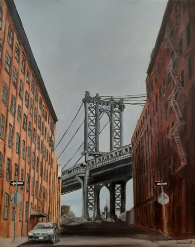 Vinilo Decorativo 30x45cm Puente Brooklyn Bridge Ny M6