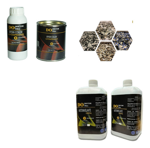 Kit Pisos Flakes Todo Incluido 7m² Antiderrapante Colores Acabado Brillante Color Cabin