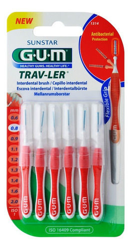 Cepillo Interdental Gum Trav-ler 1314 0.8mm X 6und