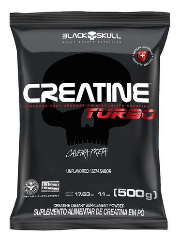 Creatine Turbo Creatina Em Sachê De 500g - Black Skull