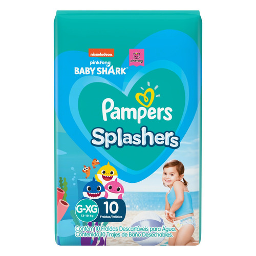 Fraldas Pampers Splashers G-xg 10 u