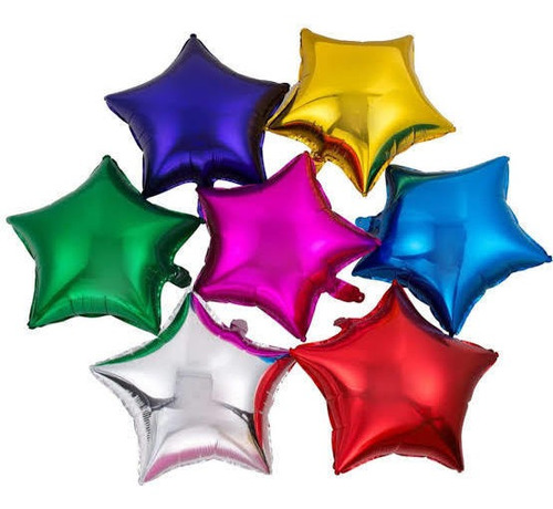 100 Globos Metalicos Estrellas 18 Pulgadas Colores Surtidos