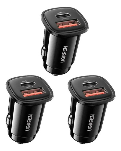 Carga Rapida 3.0 Cargador Coche Doble Usb C 30w Nano Auto