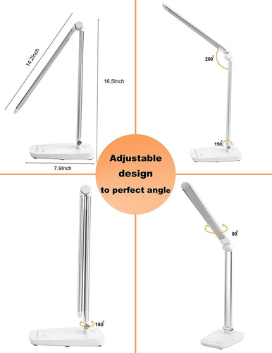 Lámpara De Escritorio Led Con Regulable Puerto Usb Carga De,