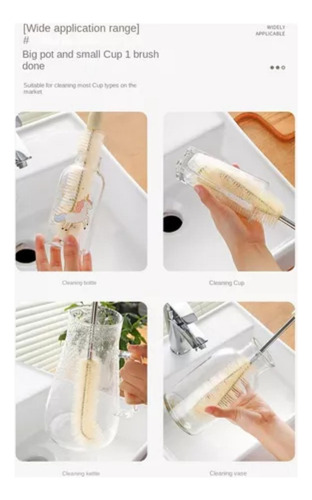 . Set De Limpieza Para Enjuagar Botellas Con Mango Largo