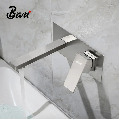 Grifería De Lavamano De Pared Brush Nickel Bari