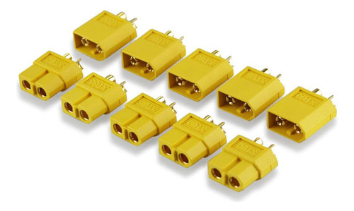 Conectores Tipo Bala Macho Hembra Xt60 Amarillos, 5 Pares, P