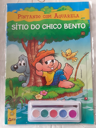 Livro De Colorir Pintando Com Aquarela Sitio Do Chico Bento