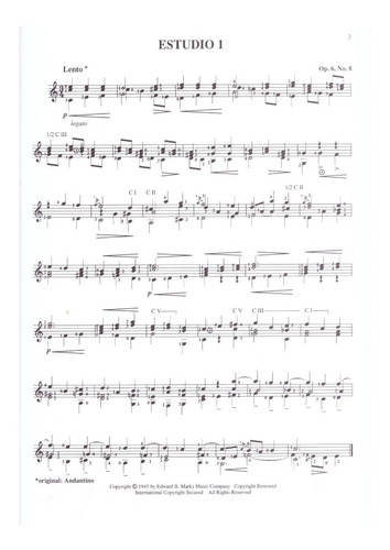 Fernando Sor: Twenty Studies For The Guitar. / 20 Estudios P