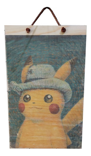 Cartel Pokémon Cuadro Decorativo En Madera