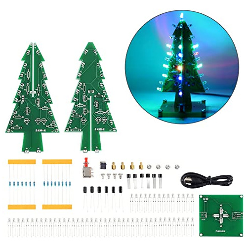 Rgb Led Intermitente Árbol De Navidad Kits De Bricolaj...