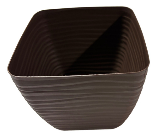 Maceta Cuadrada Sevilla 13 Cm - Plastic Trends Marrón Oscuro